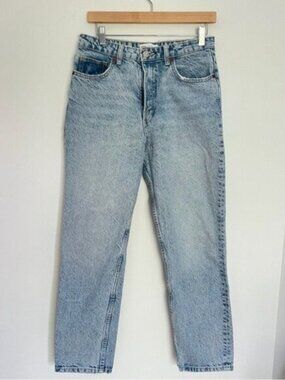 Zara Classic Blue Skinny High Rise Mom Jeans